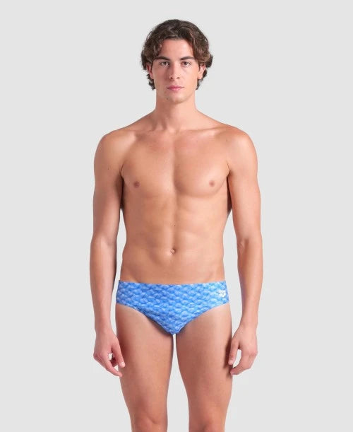 COSTUME ARENA UOMO SLIP PISCINA MONOGRAM SWIM BRIEFS BLU