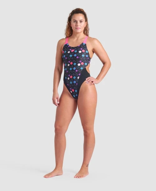 COSTUME NUOTO ARENA DONNA INTERO PISCINA CONTOUR WOMAN SWIMSUIT NERO