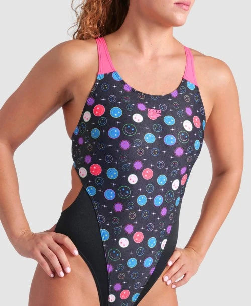 COSTUME NUOTO ARENA DONNA INTERO PISCINA CONTOUR WOMAN SWIMSUIT NERO