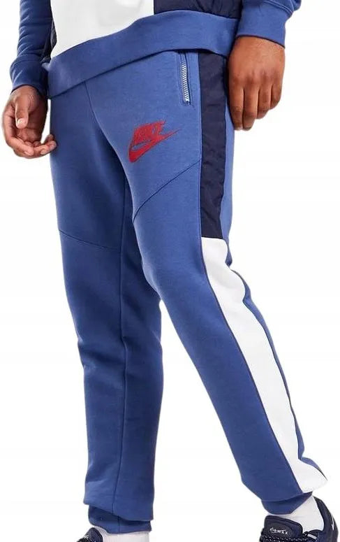 PANTALONE NIKE UOMO TUTA TRAINING JOGGER CLUB FELPATO AZZURRO BLU