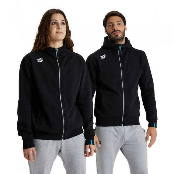 FELPA ARENA TUTA UNISEX TRAINING ZIP E CAPPUCCIO NERA PANEL UNISEX
