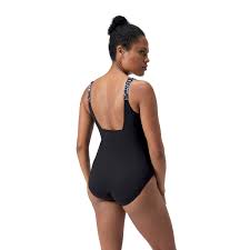 SPEEDO SWIMMING POOL SWIMSUIT FOR LADY NEW CONTOUR ECLIPSE BLACK AND WHITE