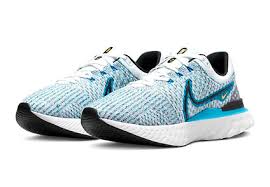 SCARPE NIKE REACT INFINITY RUN FK 3 UOMO RUNNING RUN PALESTRA BIANCO AZZURRO