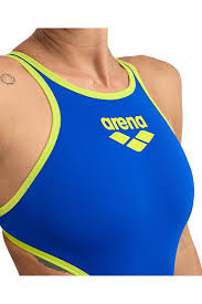 COSTUME ARENA DONNA ONE BIG LOGO COSTUME INTERO PISCINA BLU