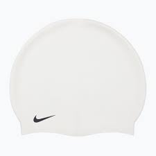 CUFFIA PISCINA NUOTO NIKE SWIM CAP SILICONE BIG SWOOSH BIANCA