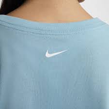 T SHIRT DONNA NIKE PRO MAGLIA CORTA CROP WOMAN AZZURRA