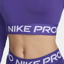 T SHIRT DONNA NIKE CROP SWOOSH FASCHION MAGLIA WOMAN CORTA VIOLA