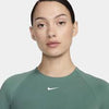 T SHIRT DONNA NIKE CROP SWOOSH FASCHION MAGLIA WOMAN CORTA VERDE