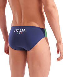 COSTUME ITALIA ARENA UOMO SLIP BRIEF FIN NUOTO PISCINA BLU ITALY