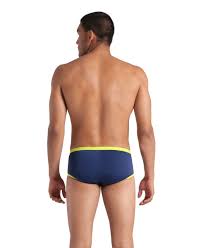 COSTUME ARENA UOMO ALTO TRUNK NUOTO PISCINA SWIM BIG LOGO BLU GIALLO
