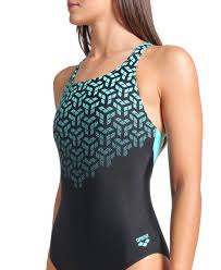 COSTUME ARENA DONNA INTERO KIKKO SWIMSUIT NUOTO MARE NERO CELESTE