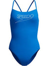 COSTUME DONNA PISCINA SPEEDO NUOTO INTERO SPALLINA ENDURANCE+ LOGO THINSTRAP ONE PIECE BLU