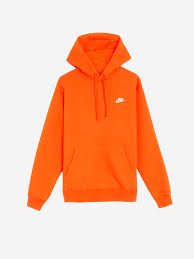 FELPA NIKE UOMO CON CAPPUCCIO SPORTSWEAR CLUB FLEECE ARANCIONE