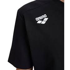 MAGLIA ARENA TEAM T-SHIRT PANEL NUOTO TRAINING BLACK NERA