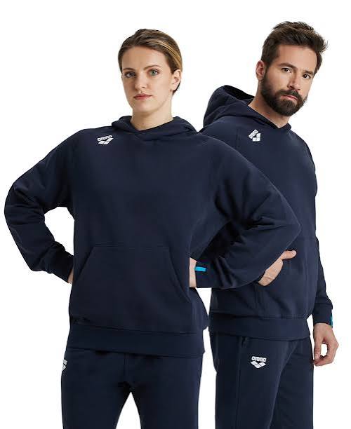 FELPA ARENA TUTA UNISEX TRAINING CAPPUCCIO BLUE NAVY PANEL UNISEX