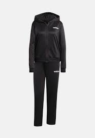 TUTA DONNA FELPA + PANTA ADIDAS ORIGINALS ESSENTIALS GIACCA NERA