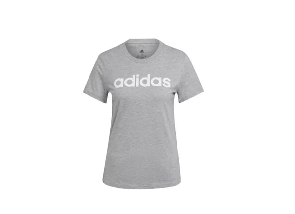 T SHIRT ADIDAS MAGLIA DONNA PALESTRA ESSENTIALS LOGO GRIGIA