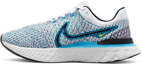 SCARPE NIKE REACT INFINITY RUN FK 3 UOMO RUNNING RUN PALESTRA BIANCO AZZURRO