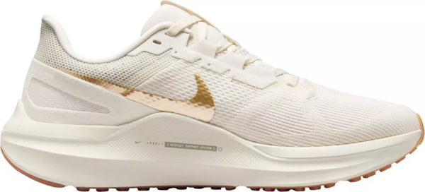 SCARPE NIKE AIR ZOOM STRUCTURE 25 DONNA RUNNING PALESTRA BIANCA ORO