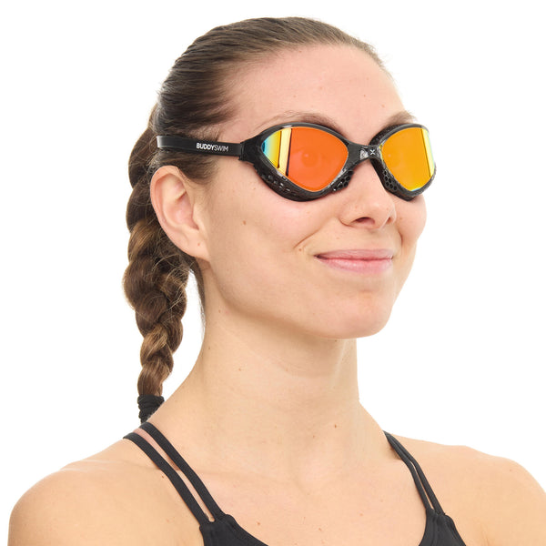 OCCHIALINI OZEANX MIRROR TRIATHLON OCCHIALINO NUOTO SPECCHIATI PISCINA ORO