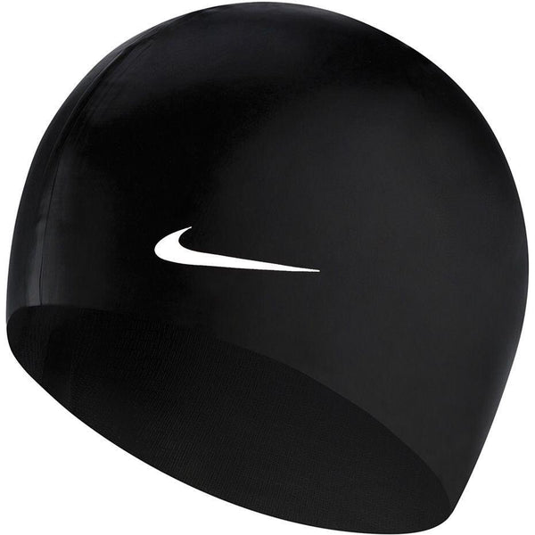 CUFFIA PISCINA NUOTO NIKE SWIM CAP SILICONE BIG SWOOSH NERA