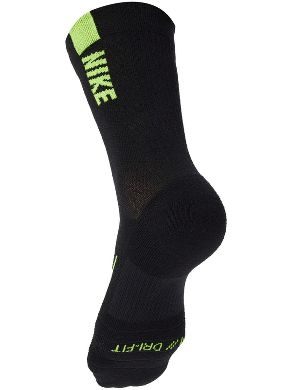 CALZE NIKE 2PAIA COPPIA RUNNING FITNESS SOCKS NERE GIALLA FLUO