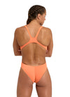 COSTUME ARENA DONNA INTERO PISCINA SOLID NUOTO ARANCIONE