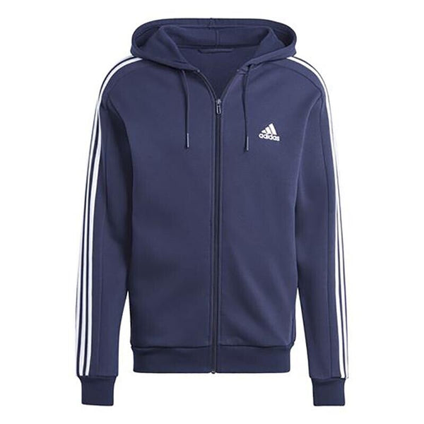 FELPA ADIDAS UOMO BLU ZIP CON CAPPUCCIO REGULAR FIT