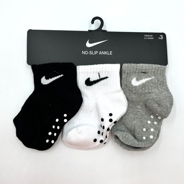 CALZE NIKE 3 PAIA BIMBO BIMBA RUNNING TRAINING FITNESS SOCKS NERA GRIGIA BIANCA