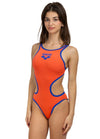 COSTUME ARENA DONNA ONE BIG LOGO COSTUME INTERO PISCINA ARANCIO