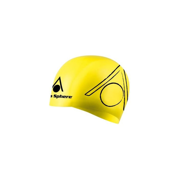 CUFFIA PISCINA AQUA SPHERE SILICONE RACE SWIM CAP CUFFIE NUOTO GIALLA