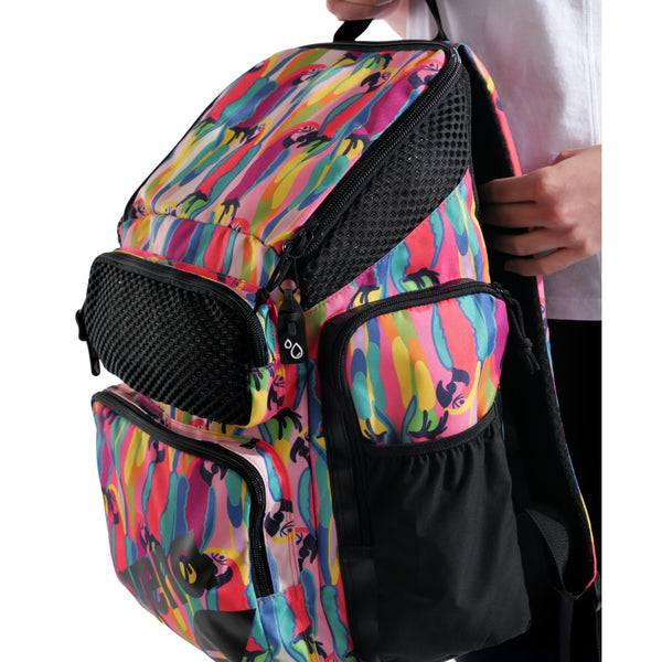 ZAINO ARENA BORSA PISCINA NUOTO BACKPACK ONE GO 45 LITRI TROPICAL PAPPAGALLI