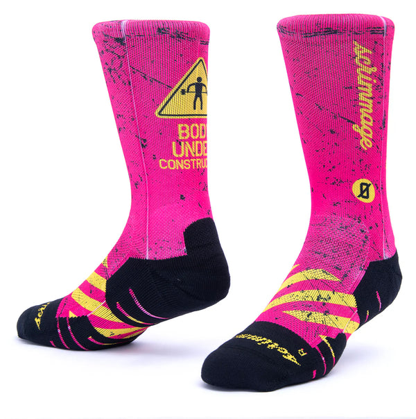 CALZE SCRIMMAGE CROSSFIT SOCKS PADLE BASKET RUNNING BODY UNDER COSTRUCTION FUCSIA