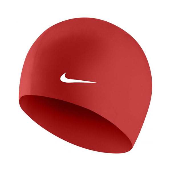 CUFFIA PISCINA NUOTO NIKE SWIM CAP SILICONE BIG SWOOSH ROSSA