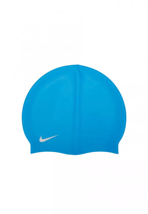 CUFFIA PISCINA NUOTO NIKE SWIM CAP SILICONE BIG SWOOSH AZZURRA