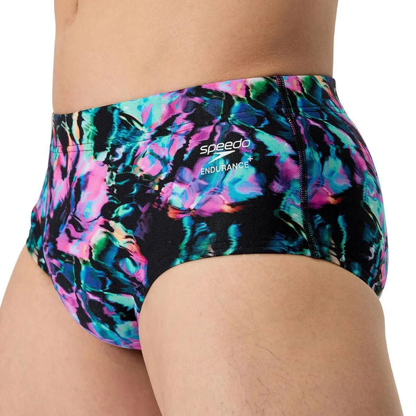 COSTUME SPEEDO UOMO TRUNK NUOTO PISCINA ML PRINTED END+ 13,5 CM NERO VIOLA FANTASIA