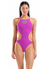 COSTUME ARENA DONNA ONE BIG LOGO COSTUME INTERO PISCINA VIOLA