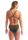 COSTUME ARENA DONNA INTERO PISCINA SOLID NUOTO DARK SAGE VERDONE SPALLINA