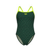 COSTUME ARENA DONNA PISCINA INTERO MONOGRAM SPALLINA STRETTA VERDE