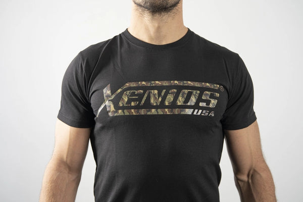 T SHIRT XENIOS USA  MAGLIA CROSSFIT UOMO MAN TEE FITTEST BLACK