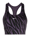 TOP NIKE SWOOSH WOMAN BRA DONNA FUNCTIONAL TRAINING ZEBRA VIOLA - TOP LEVEL SPORT