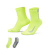 CALZE NIKE 2PAIA COPPIA RUNNING FITNESS SOCKS GIALLA GRIGIA - TOP LEVEL SPORT