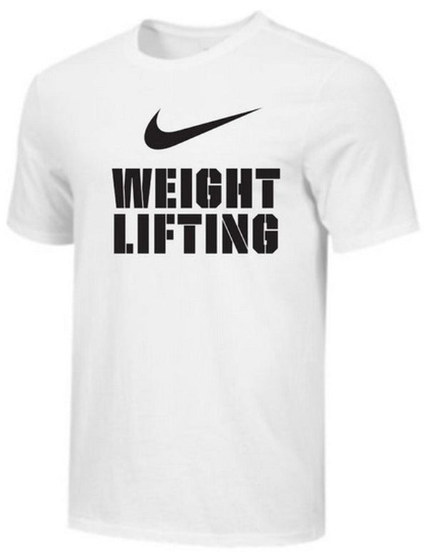 T SHIRT NIKE WEIGHT LIFTING DRY-FIT MAGLIA UOMO MAN TEE BIANCA - TOP LEVEL SPORT