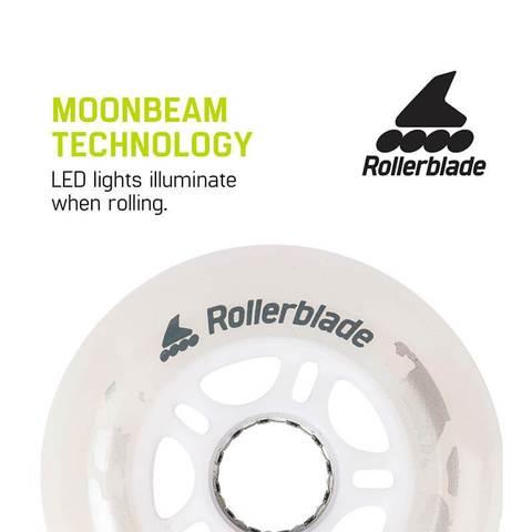 RUOTE ROLLERBLADE LED MOONBEAMS LED WH.72/82A (4PCS) BIANCO - TOP LEVEL SPORT