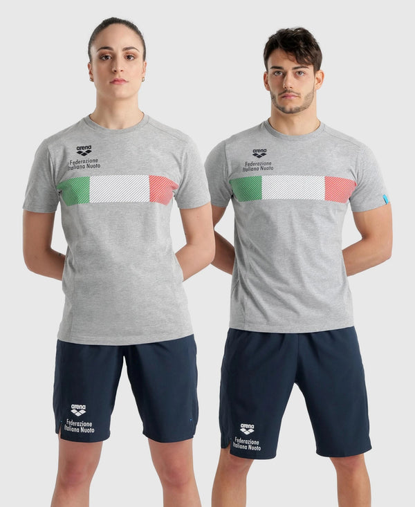 T SHIRT ARENA FIN ITALIA MAGLIA TRAINING NAZIONALE GRIGIA - TOP LEVEL SPORT