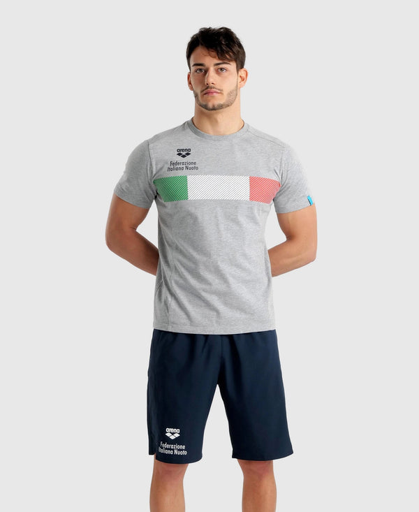 T SHIRT ARENA FIN ITALIA MAGLIA TRAINING NAZIONALE GRIGIA - TOP LEVEL SPORT
