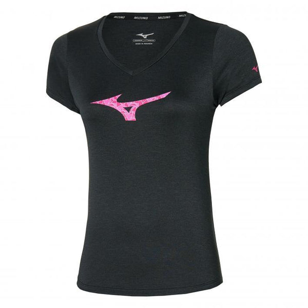 T SHIRT MIZUNO MAGLIA DONNA RUNNING RUN SPORT NERA FUCSIA - TOP LEVEL SPORT